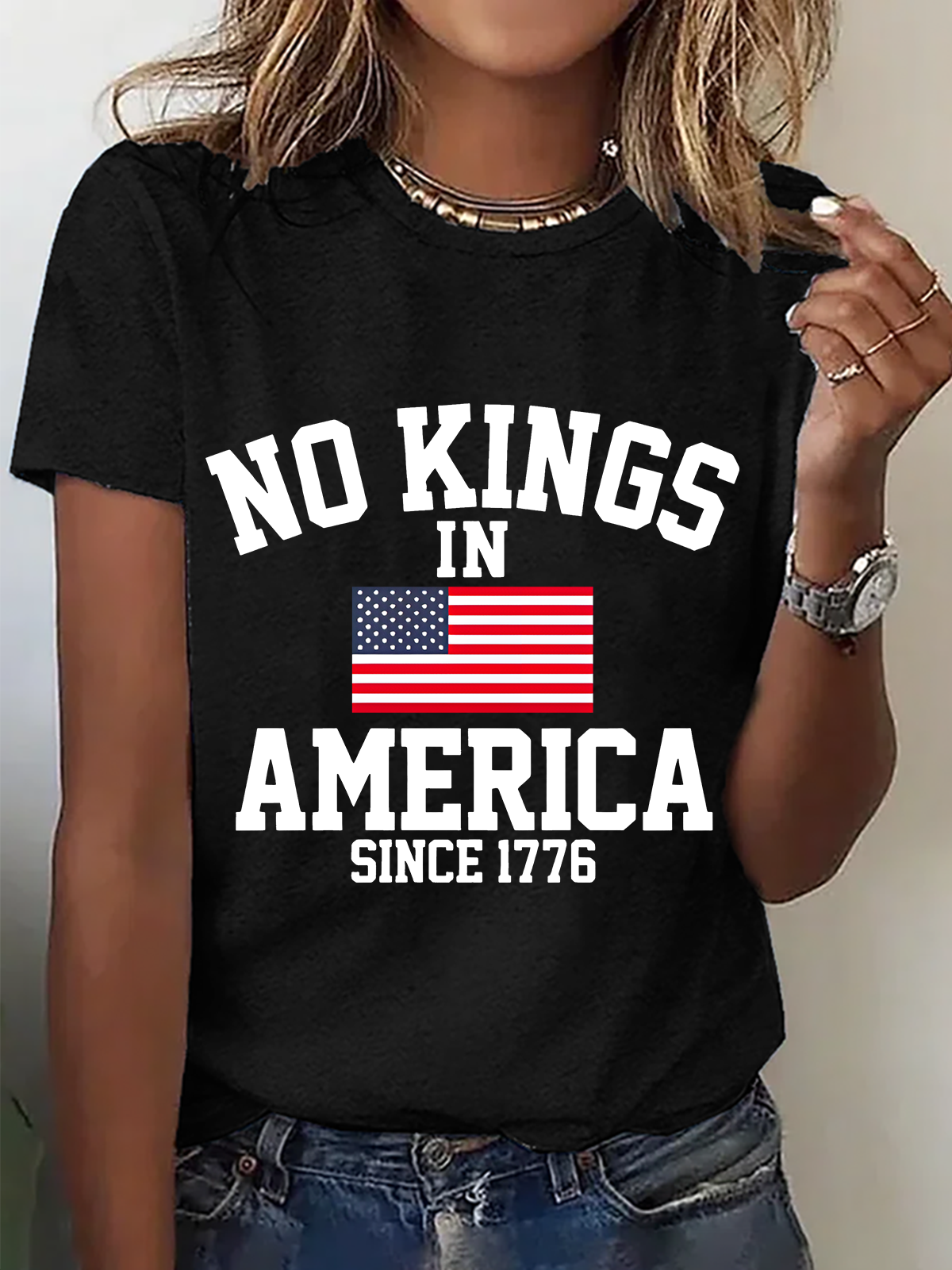 No Kings In America Since 1776 Cotton T-Shirt