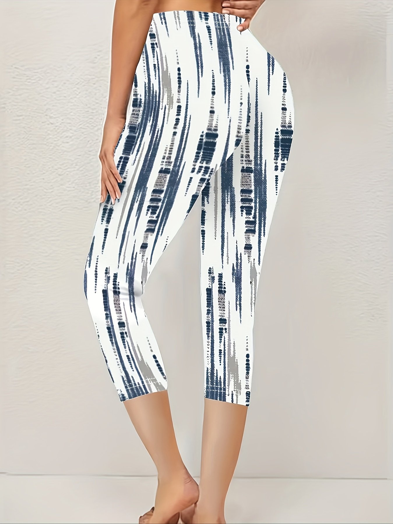 Women's Abstract Stripe Print Casual Leggings