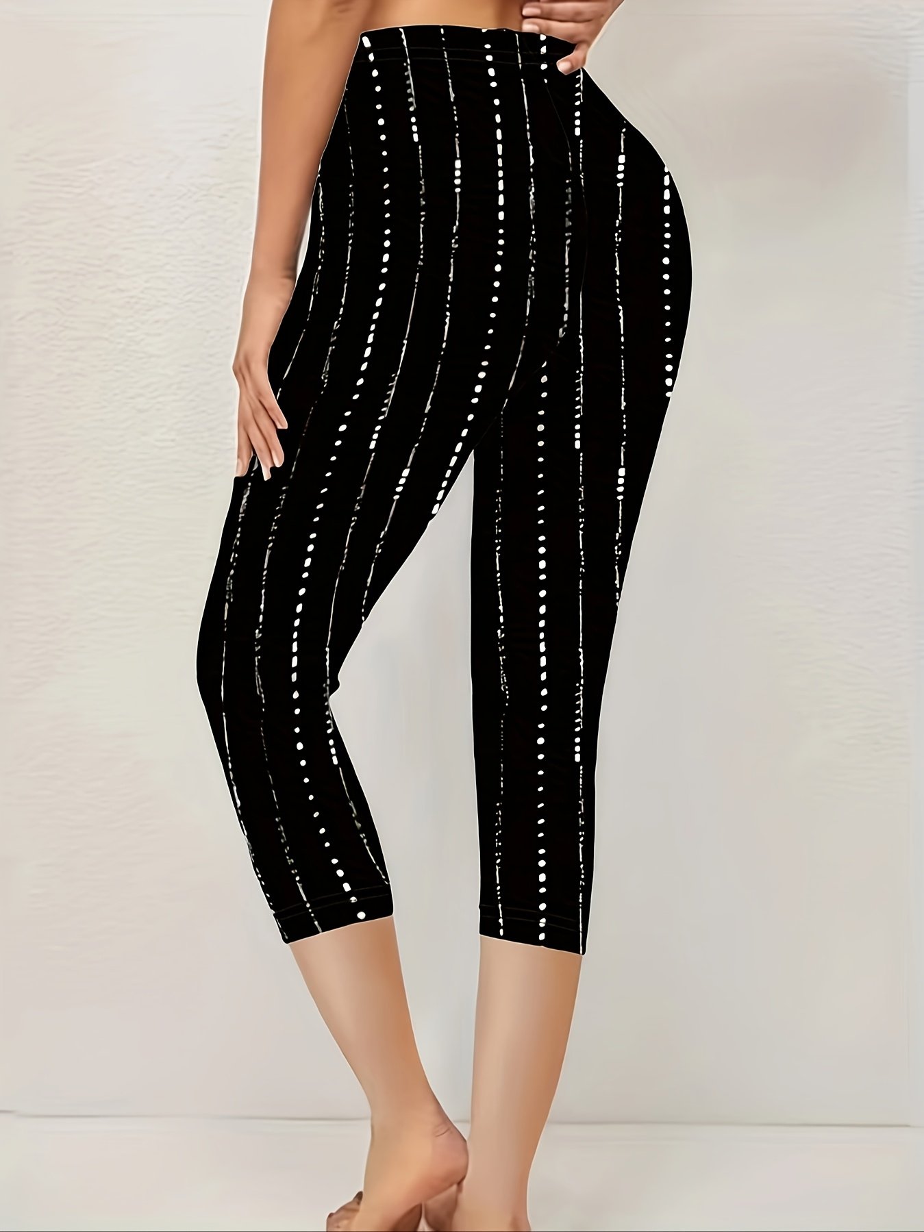 Women's Striped Print Casual Leggings