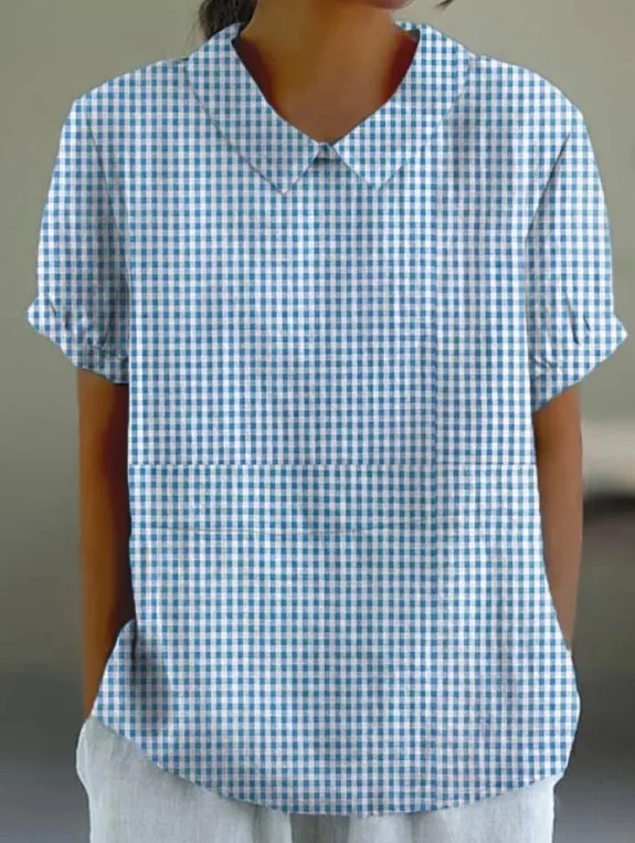 Women's Short Sleeve T-shirt Summer Color1 Geometric Printing Stand Collar Daily Going Out Casual Top