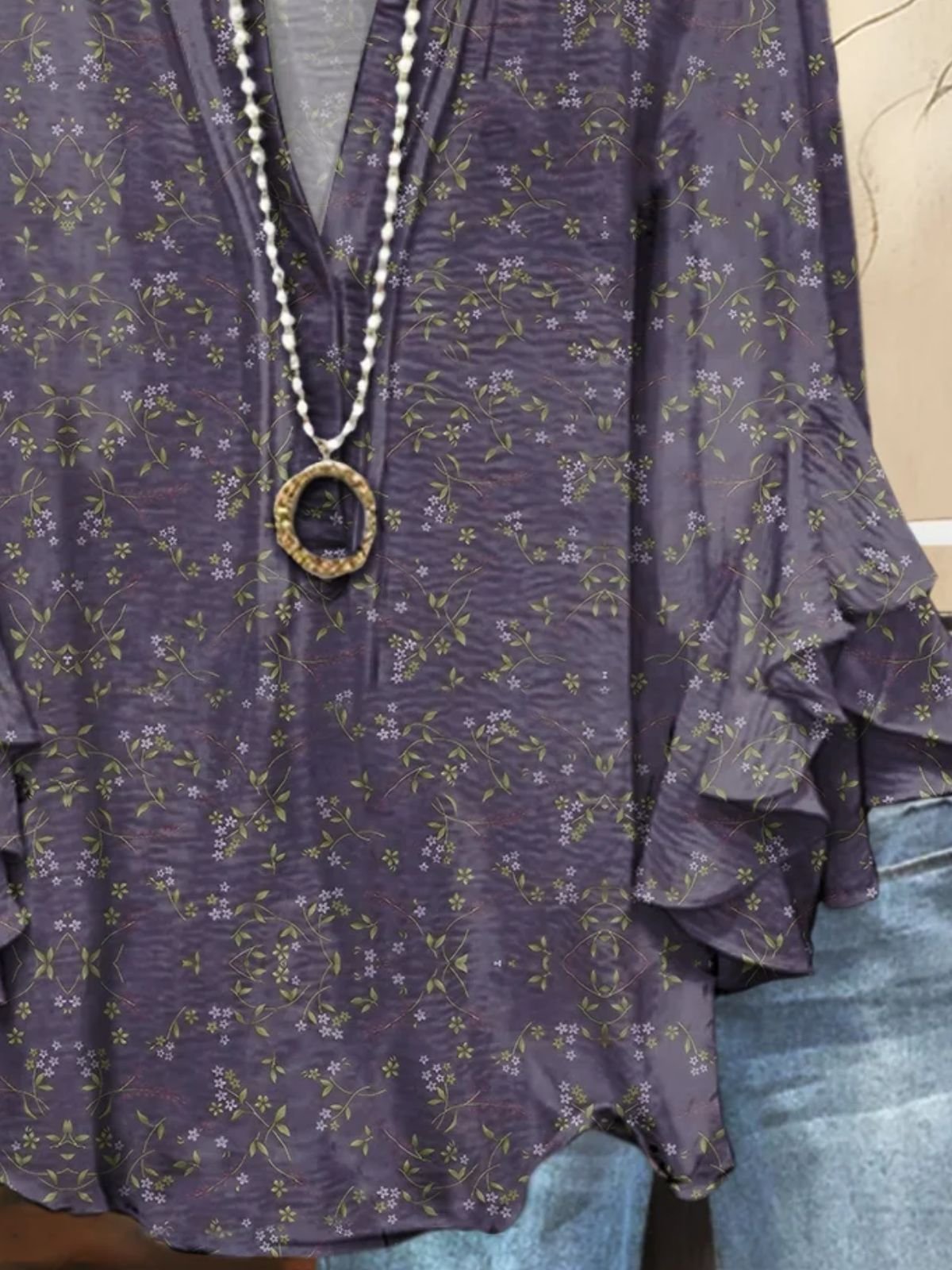 Regular Fit Floral Vacation Blouse