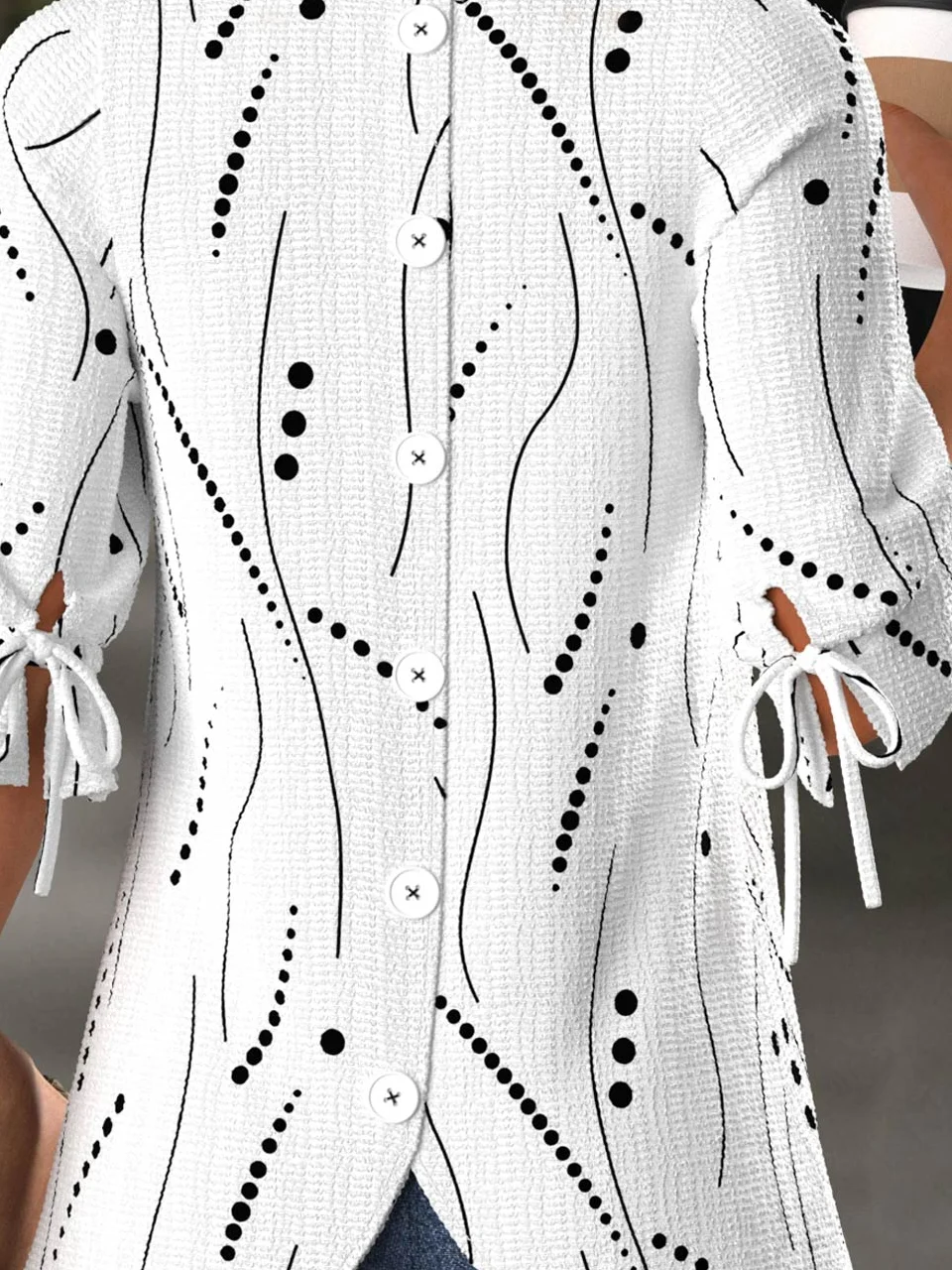 Abstract Polka Dots Regular Fit Casual Crew Neck Casual Shirt