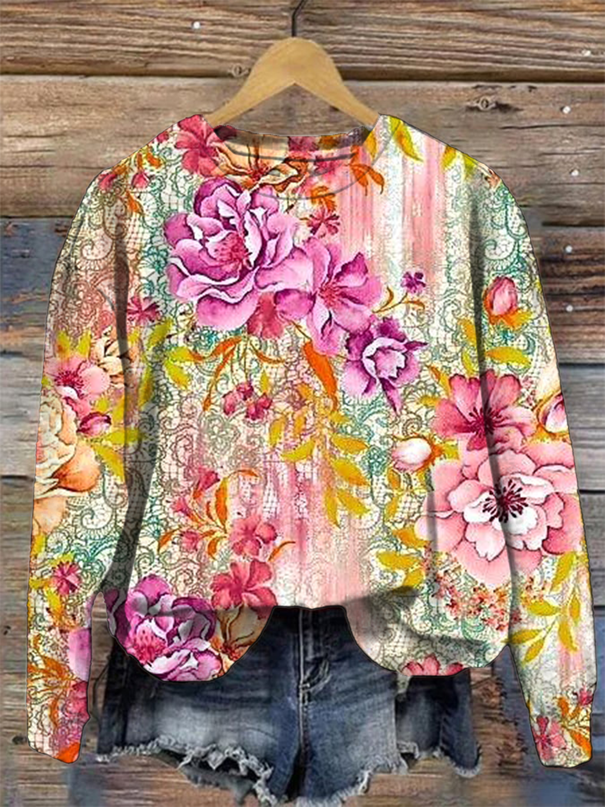 Casual Crew Neck Loose Sweatshirt