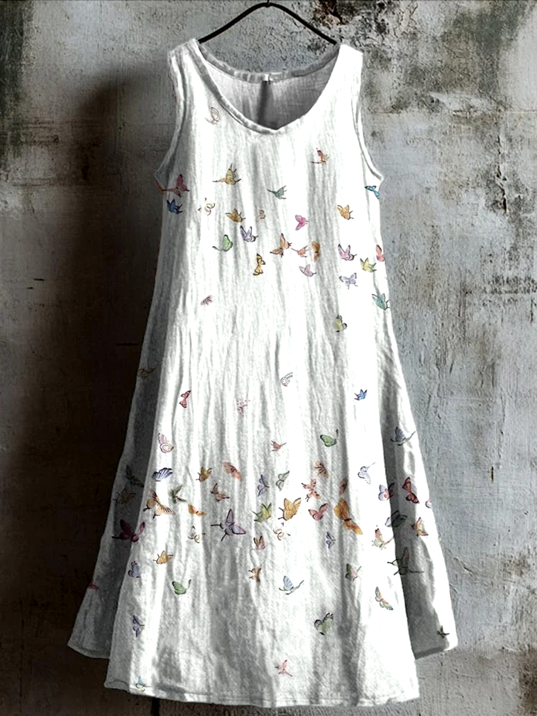 Cotton Casual Floral Dress With No