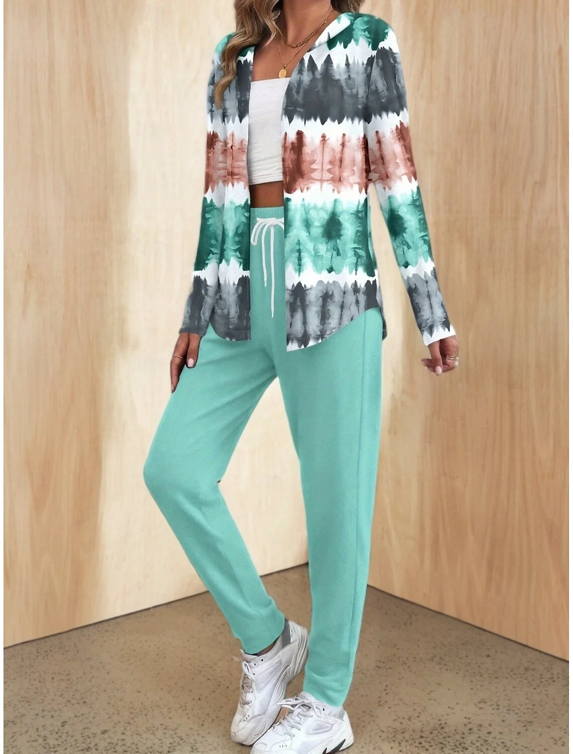 Women's Casual Long-Sleeved Jacket And Trousers Suit