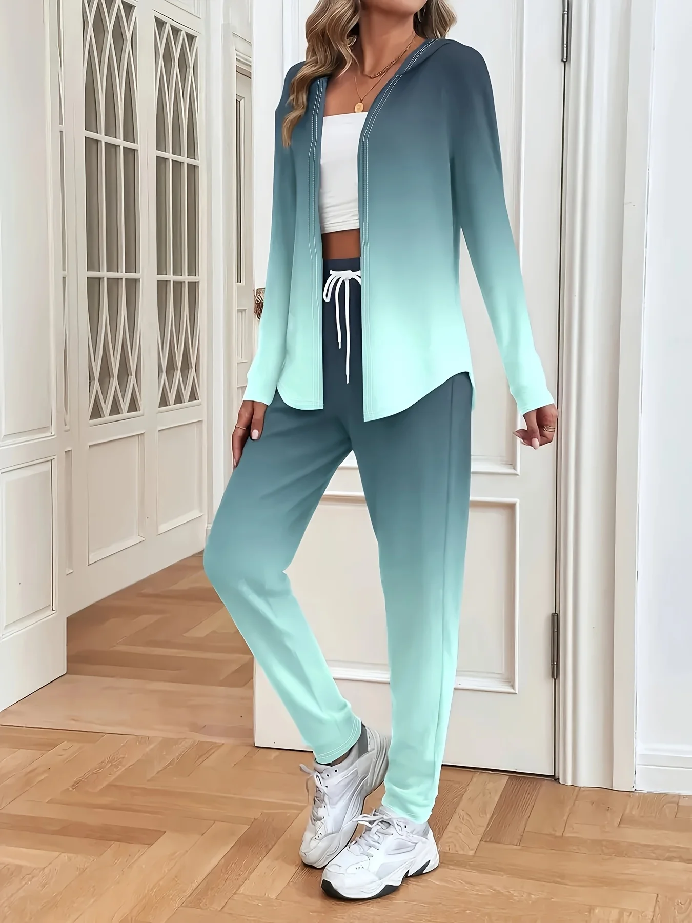Women's Casual Long-Sleeved Jacket And Trousers Suit