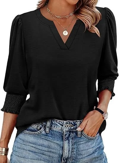 Regular Fit V Neck Geometric Casual T-Shirt