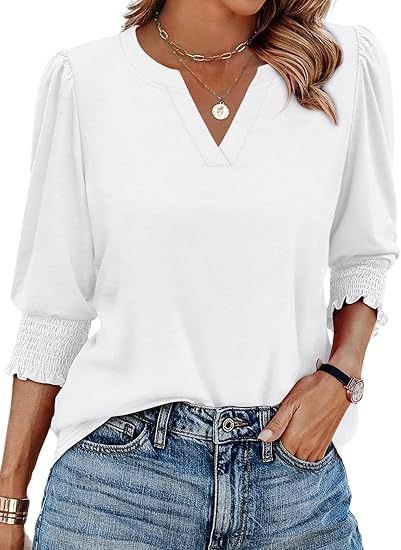 Regular Fit V Neck Geometric Casual T-Shirt