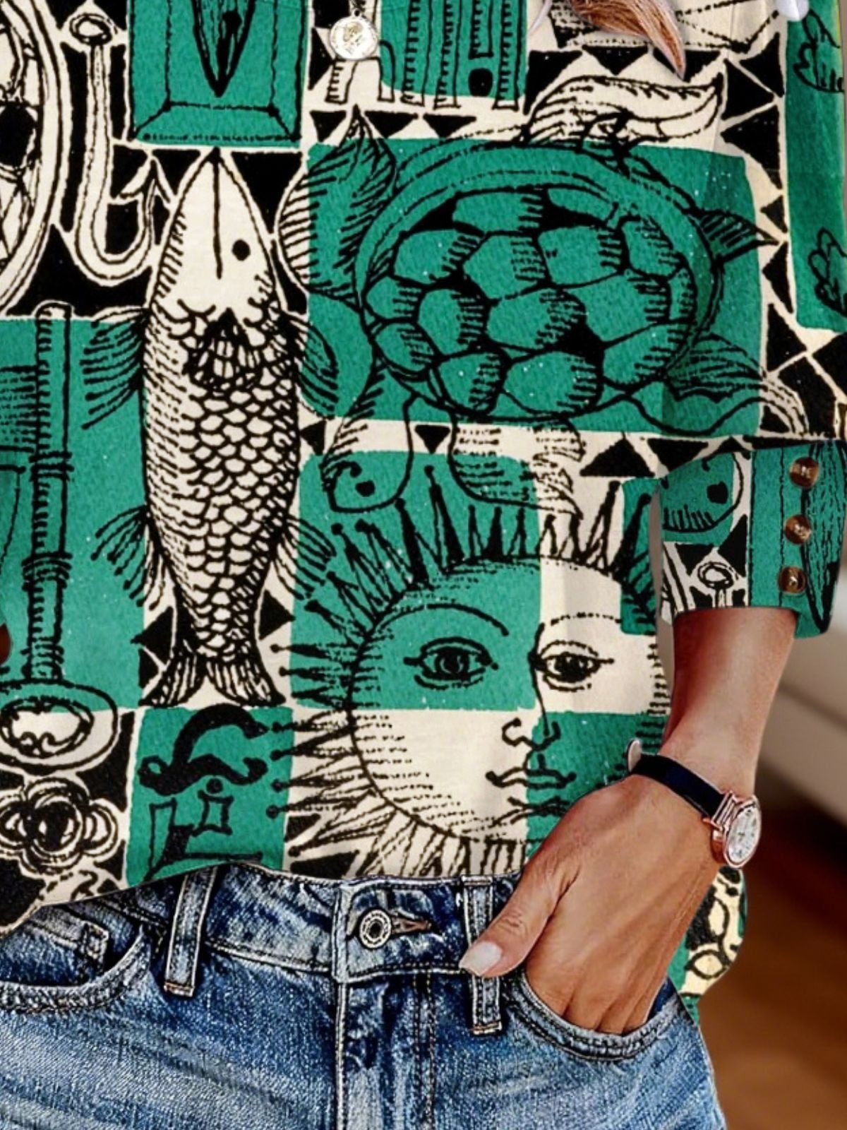 Casual Animal V Neck T-Shirt