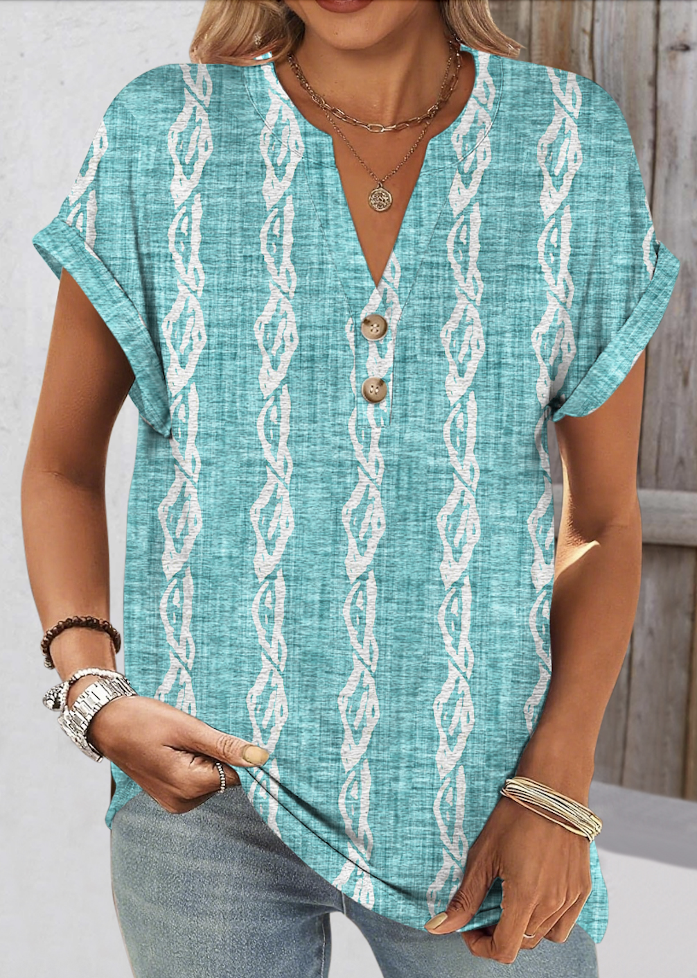 Cotton Casual Floral Regular Fit T-Shirt
