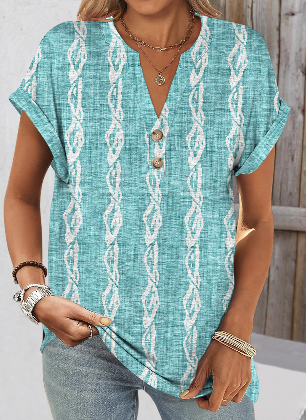 Cotton Casual Floral Regular Fit T-Shirt