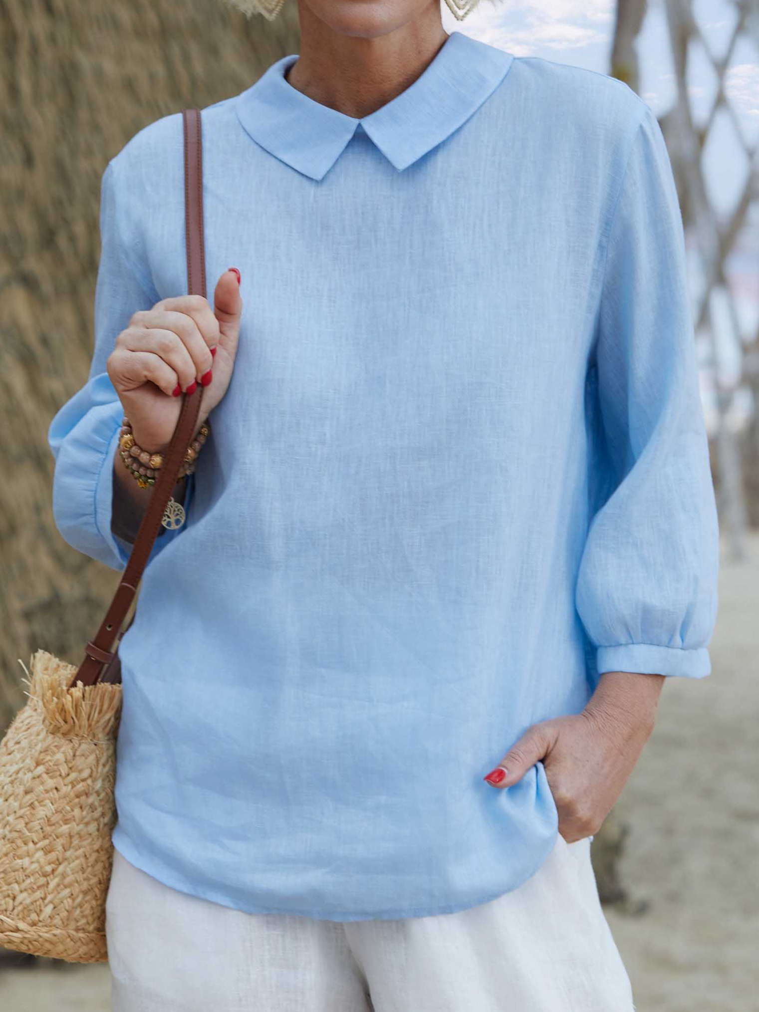 Plain Linen Blend Loose Vintage Shirt