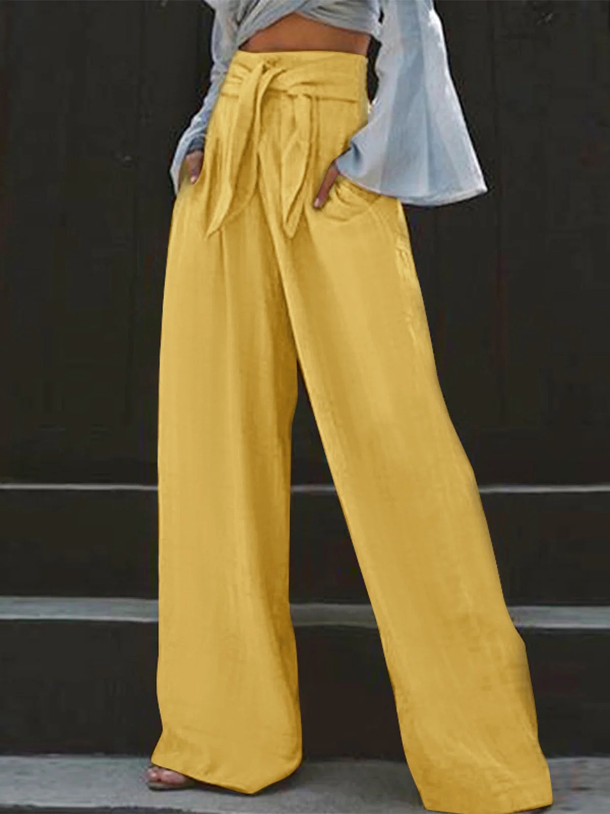Urban Plain Wide Leg Pants