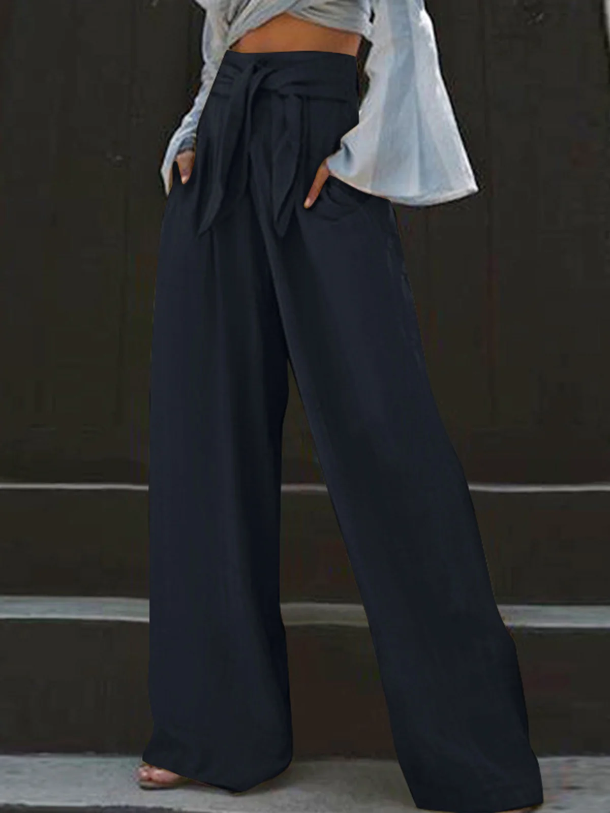 Urban Plain Wide Leg Pants