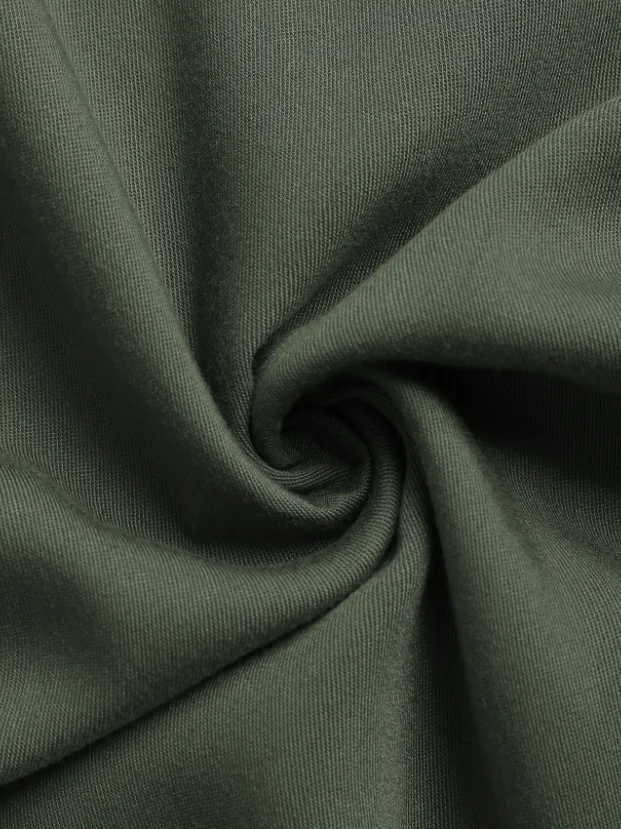 Women's Sleeveless Summer Army Green Plain Split Joint V Neck Daily Going Out Vintage Maxi A-Line Tank Dress