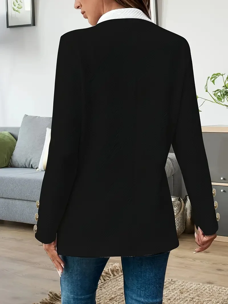 Color Block Casual Regular Fit Trench Coat