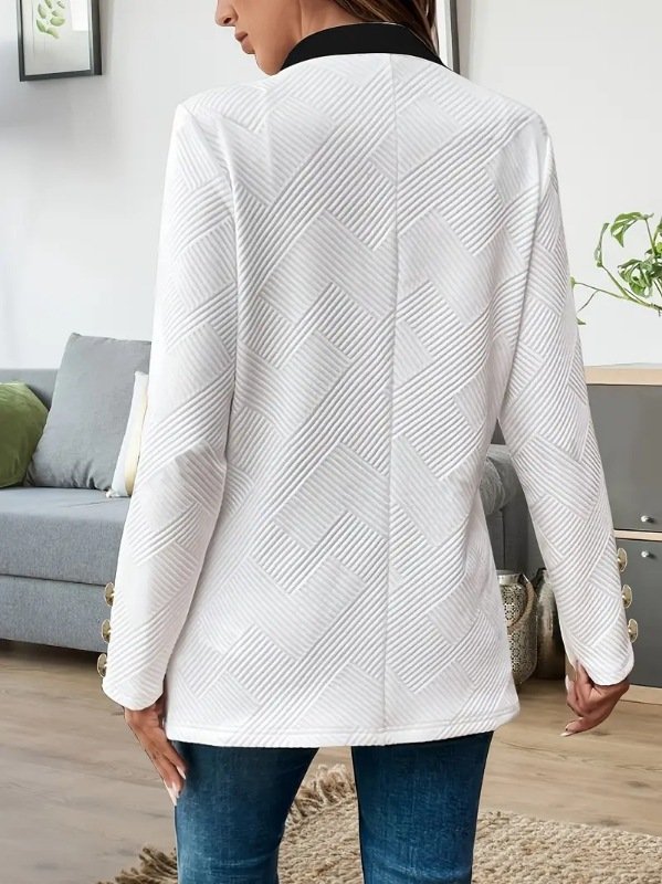 Color Block Casual Regular Fit Trench Coat