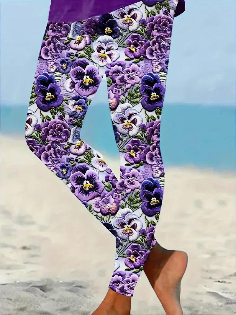 Floral Casual Tight Printing Leggings