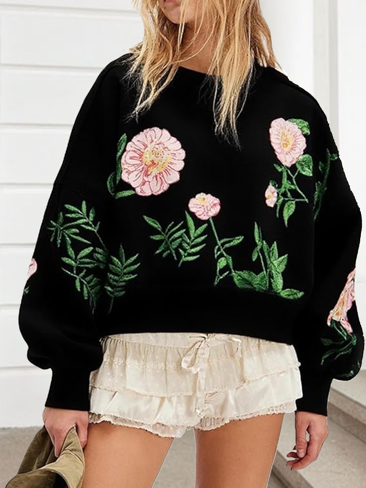 Cotton Regular Fit Boho Sweatshirt