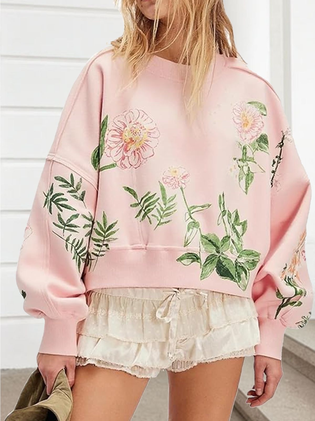 Cotton Regular Fit Boho Sweatshirt