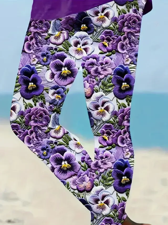 Floral Casual Tight Printing Leggings