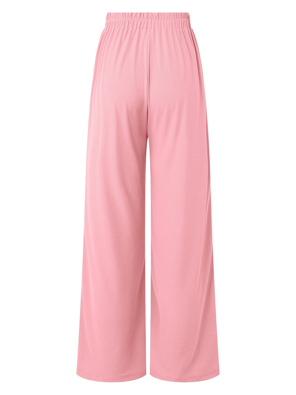 Women's  Elastic Waist H-Line Wide Leg Pants Daily Going Out Pants Lake Blue Casual Split Joint Plain Spring/Fall Pants