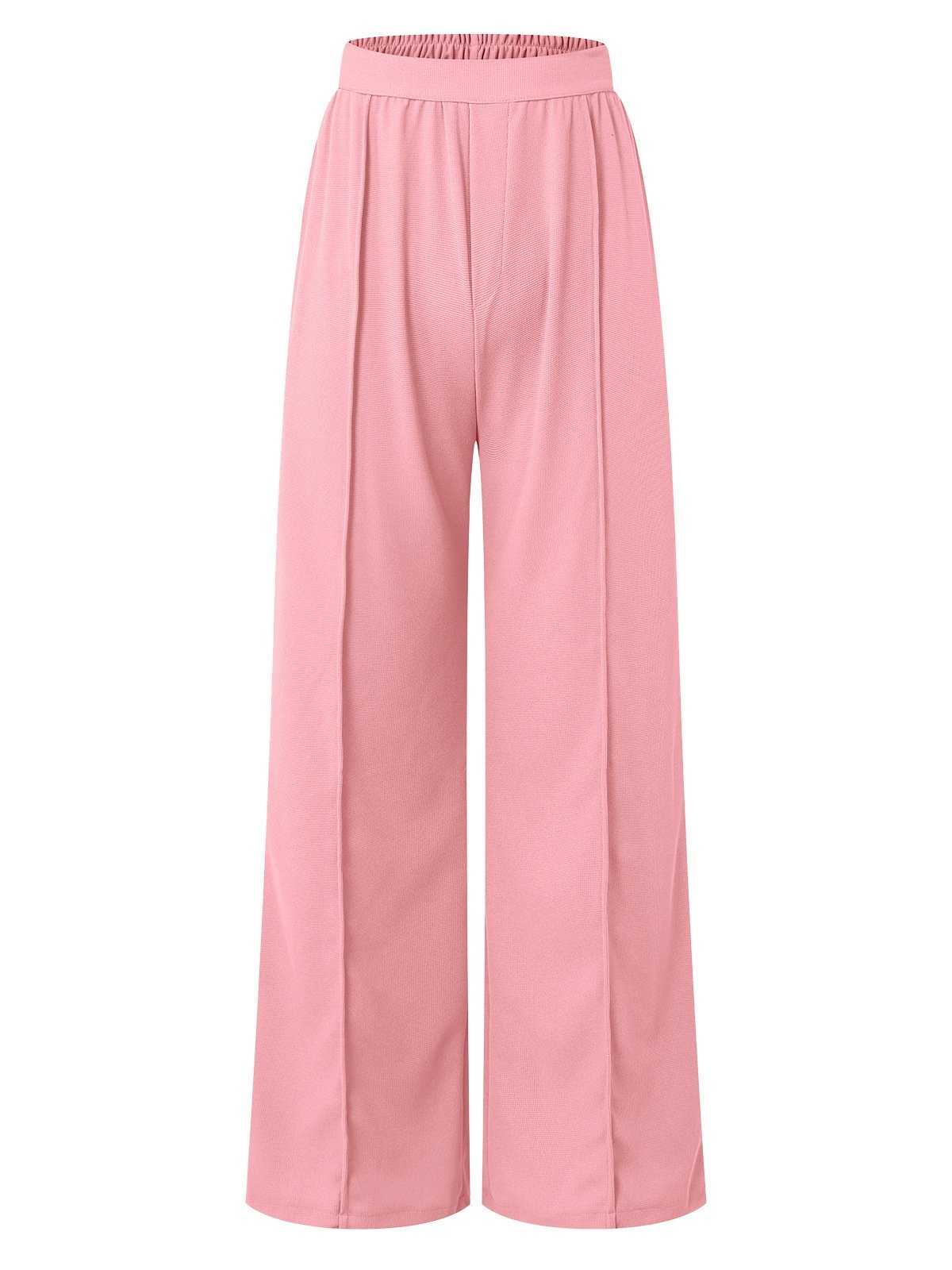Women's  Elastic Waist H-Line Wide Leg Pants Daily Going Out Pants Lake Blue Casual Split Joint Plain Spring/Fall Pants