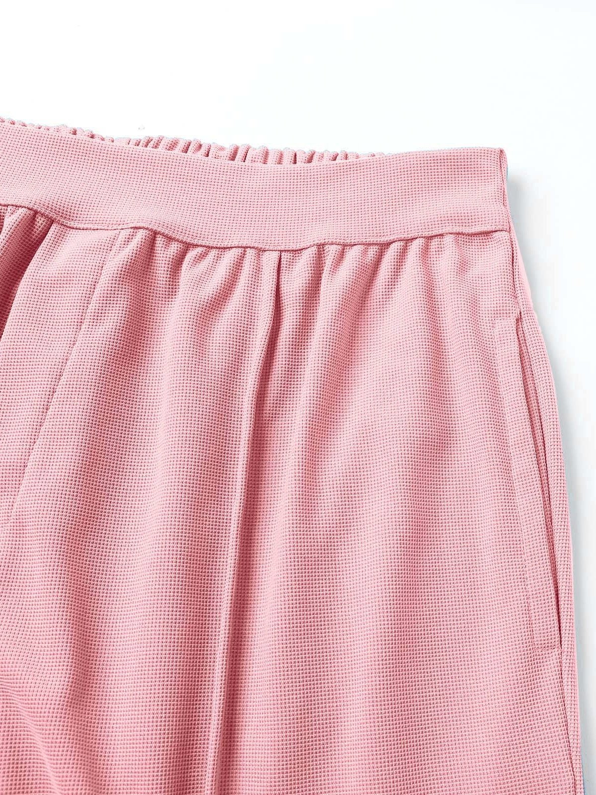 Women's  Elastic Waist H-Line Wide Leg Pants Daily Going Out Pants Lake Blue Casual Split Joint Plain Spring/Fall Pants