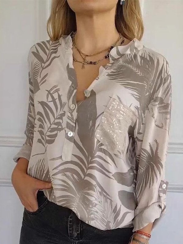 Women's Long Sleeve T-shirt Spring/Fall White Plain Printing V Neck Daily Going Out Casual Top