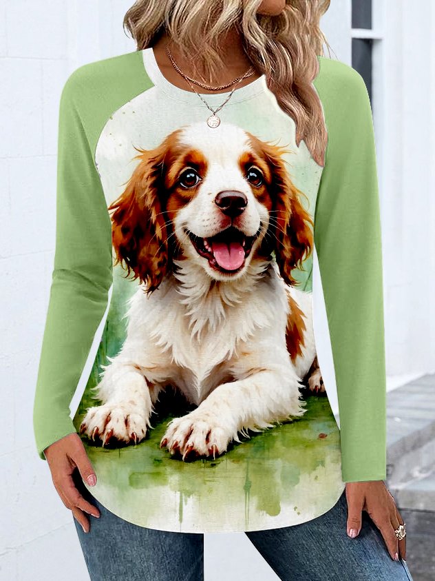 Regular Fit Animal Crew Neck Casual T-Shirt