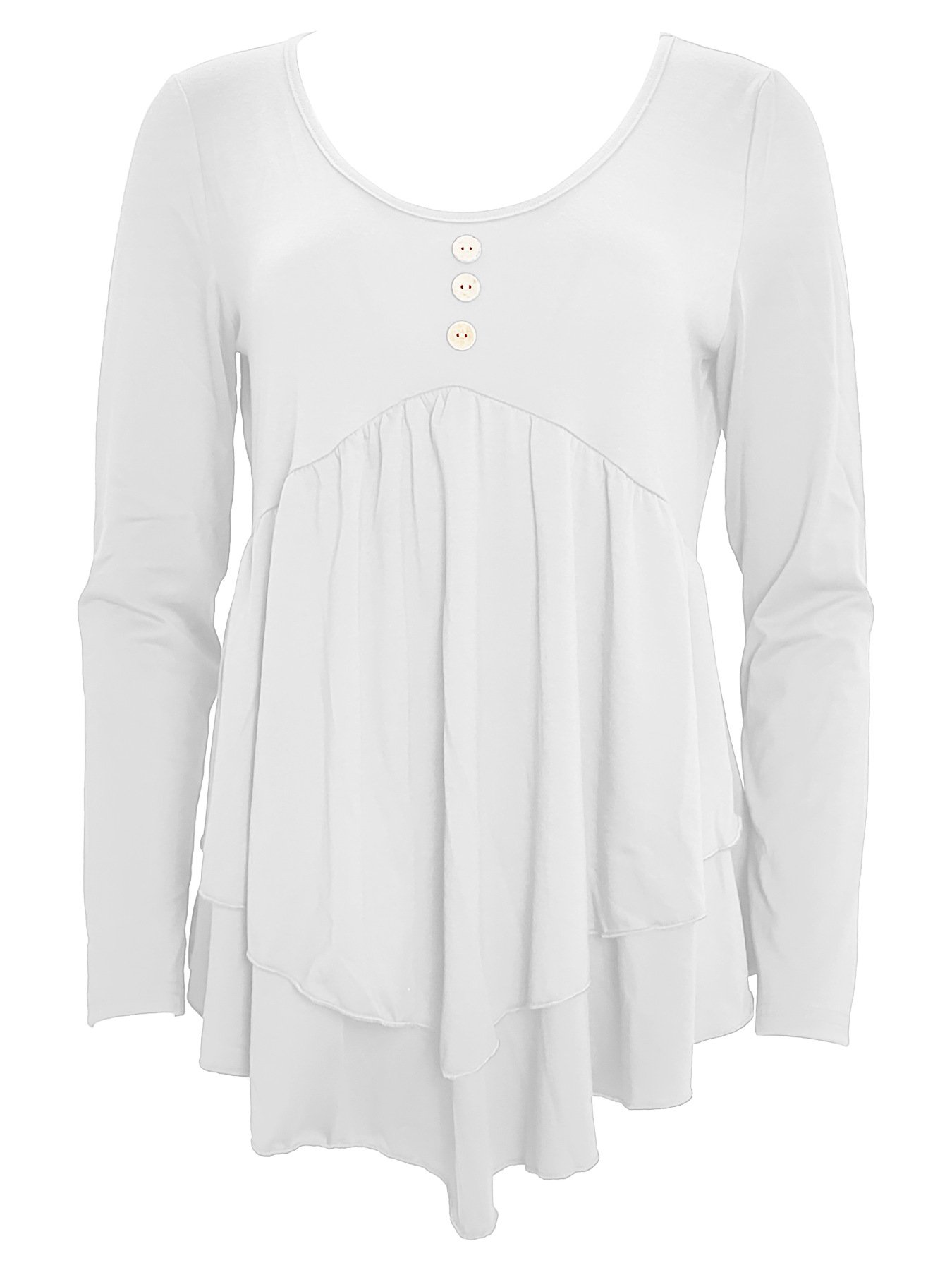 Elegant Commuting Slim Fit Three-Button Casual Solid Color Long-Sleeved Dress Top