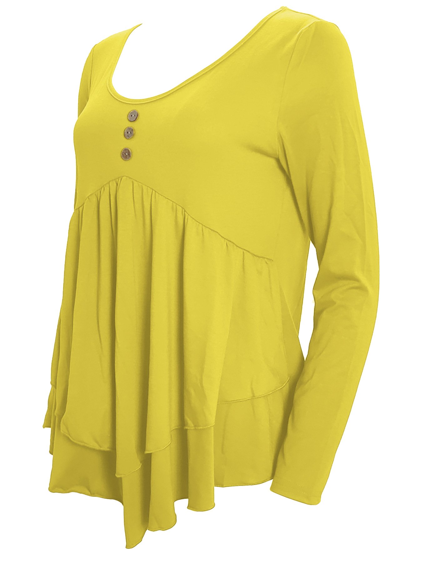 Elegant Commuting Slim Fit Three-Button Casual Solid Color Long-Sleeved Dress Top