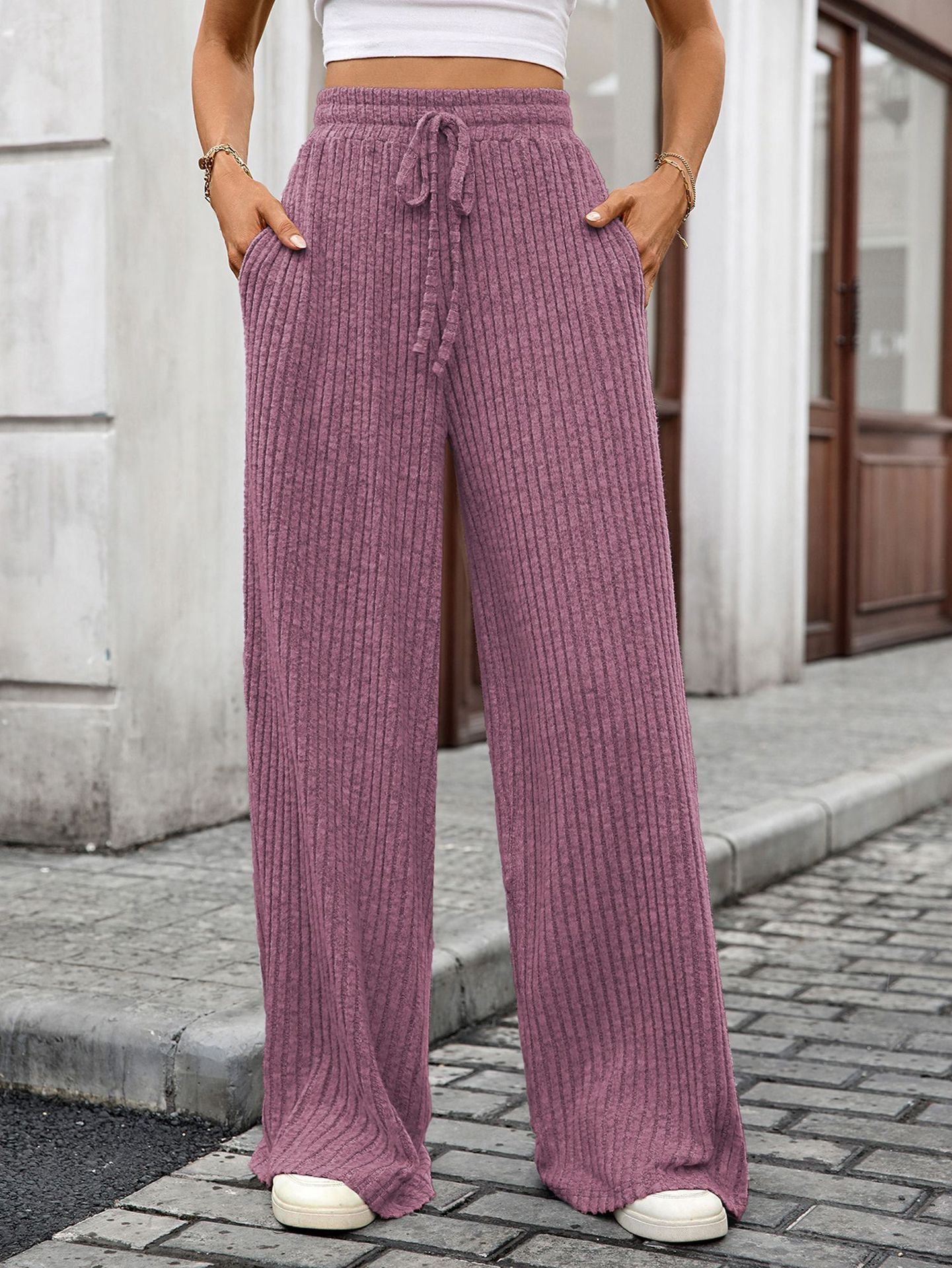 Regular Fit Cotton Casual Plain Pants