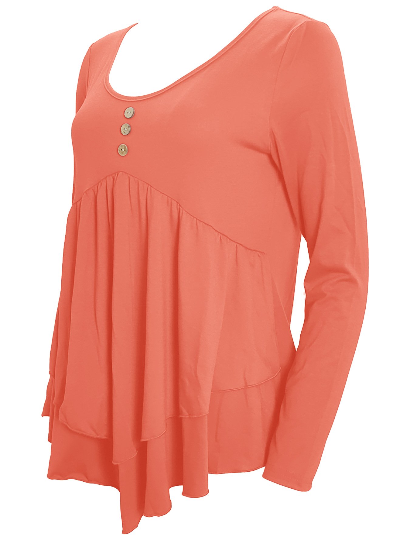 Elegant Commuting Slim Fit Three-Button Casual Solid Color Long-Sleeved Dress Top