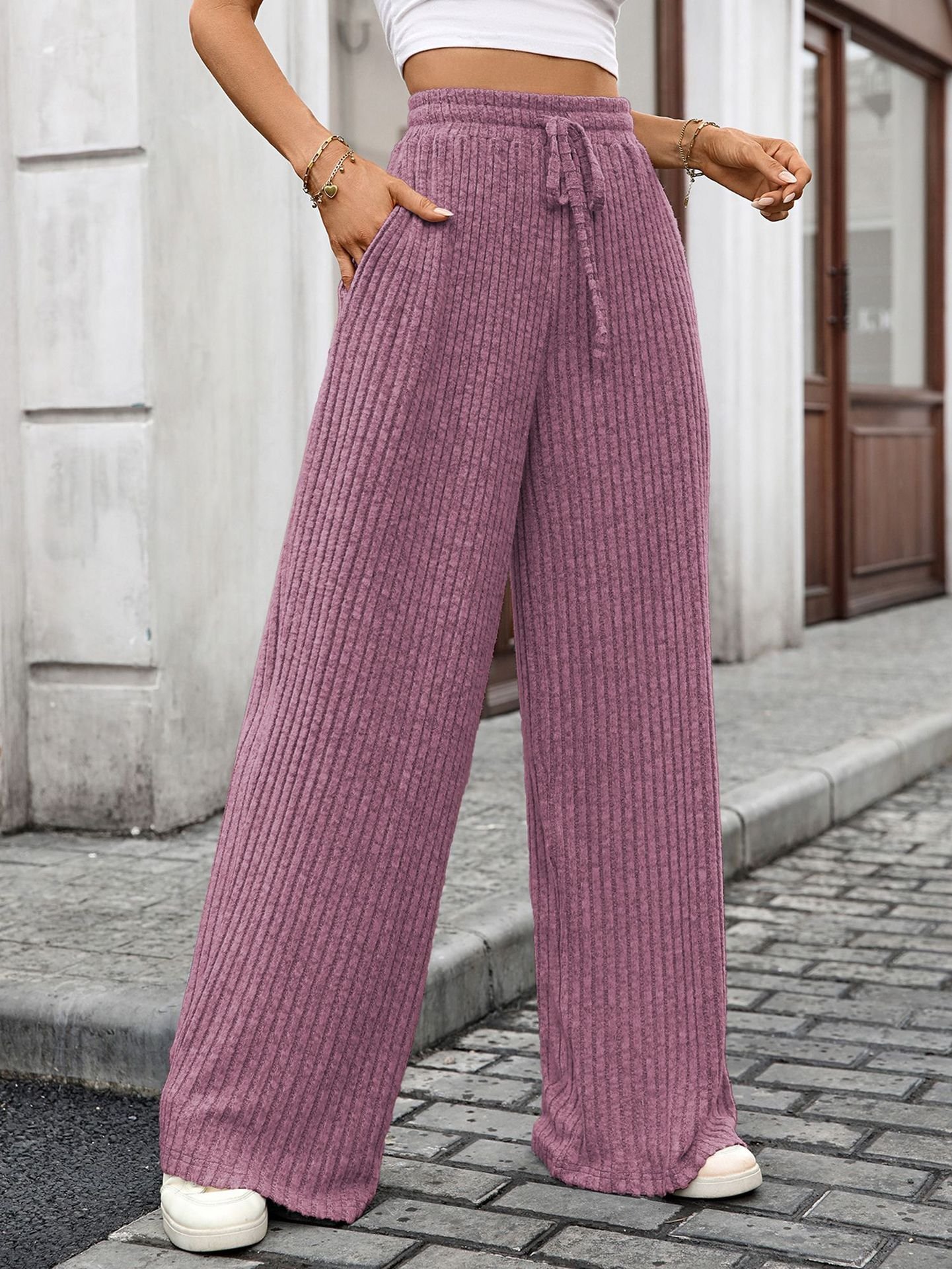 Regular Fit Cotton Casual Plain Pants