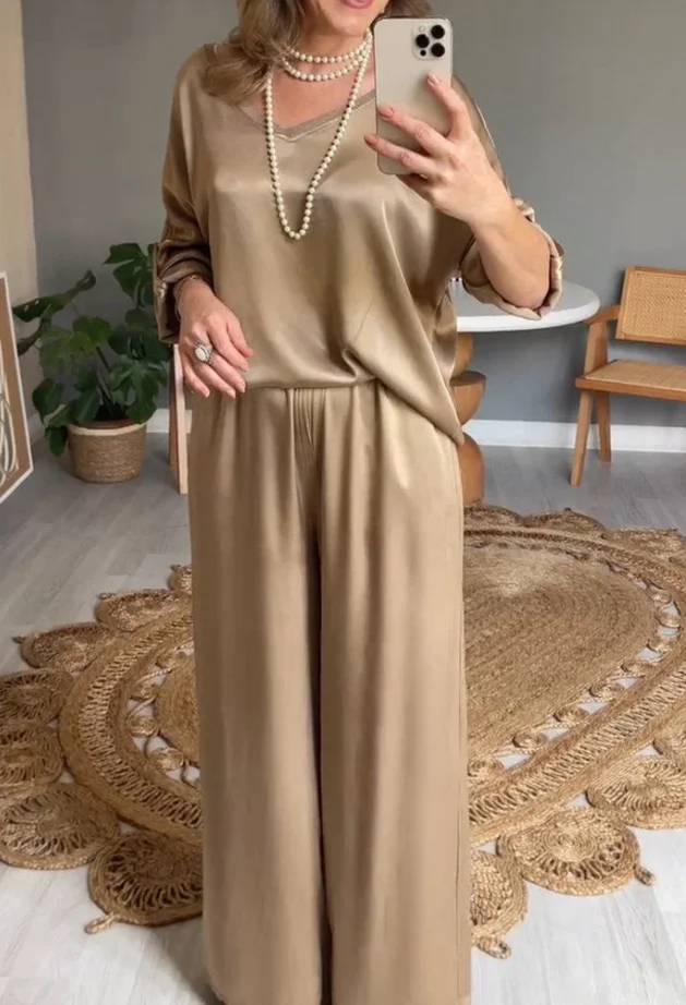 Women's Split Joint Plain Daily Going Out Two-Piece Set Purple Casual Summer Top With Pants Matching Set