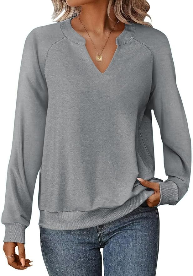 V Neck Regular Fit Casual Sweatshirt