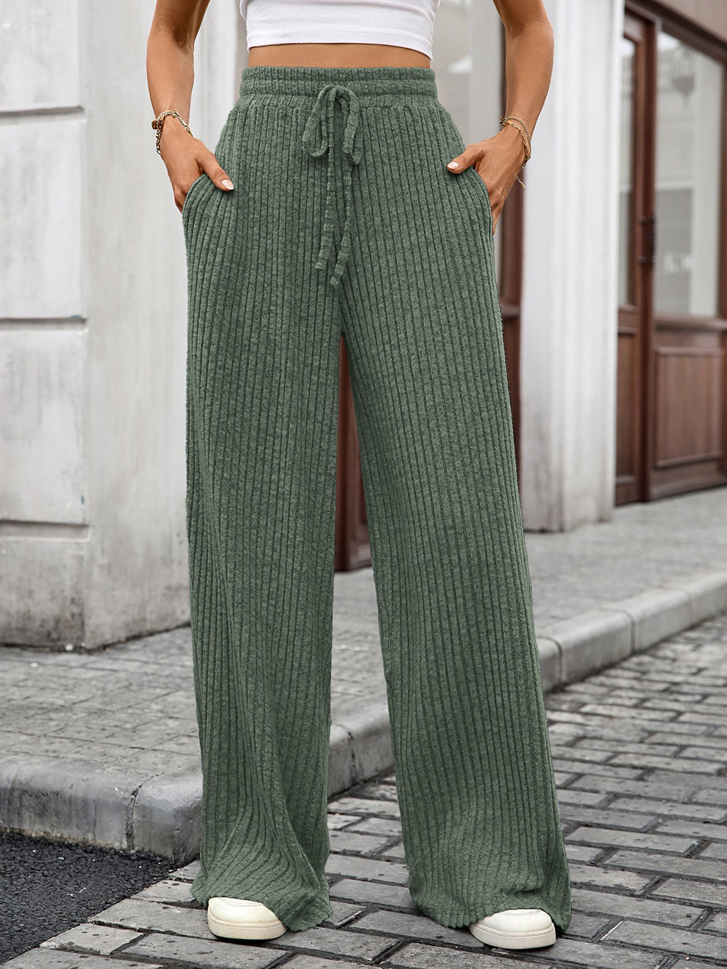 Regular Fit Cotton Casual Plain Pants