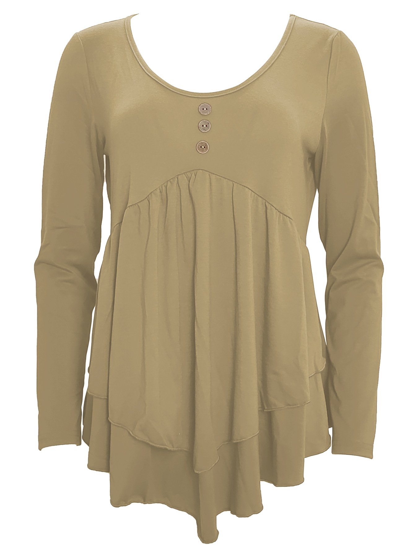 Elegant Commuting Slim Fit Three-Button Casual Solid Color Long-Sleeved Dress Top