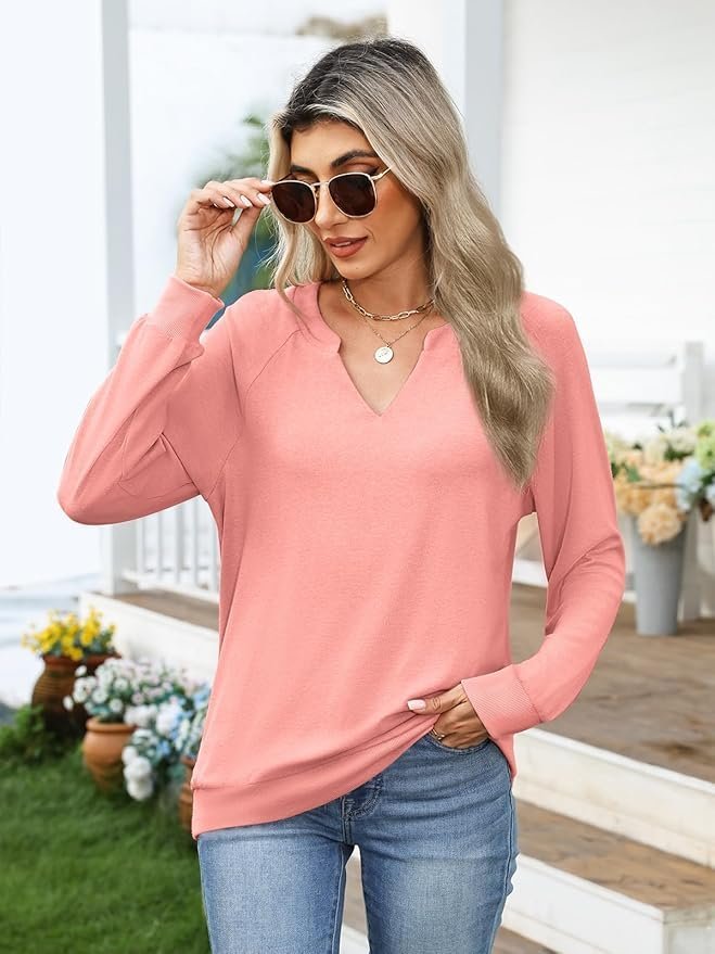 V Neck Regular Fit Casual Sweatshirt