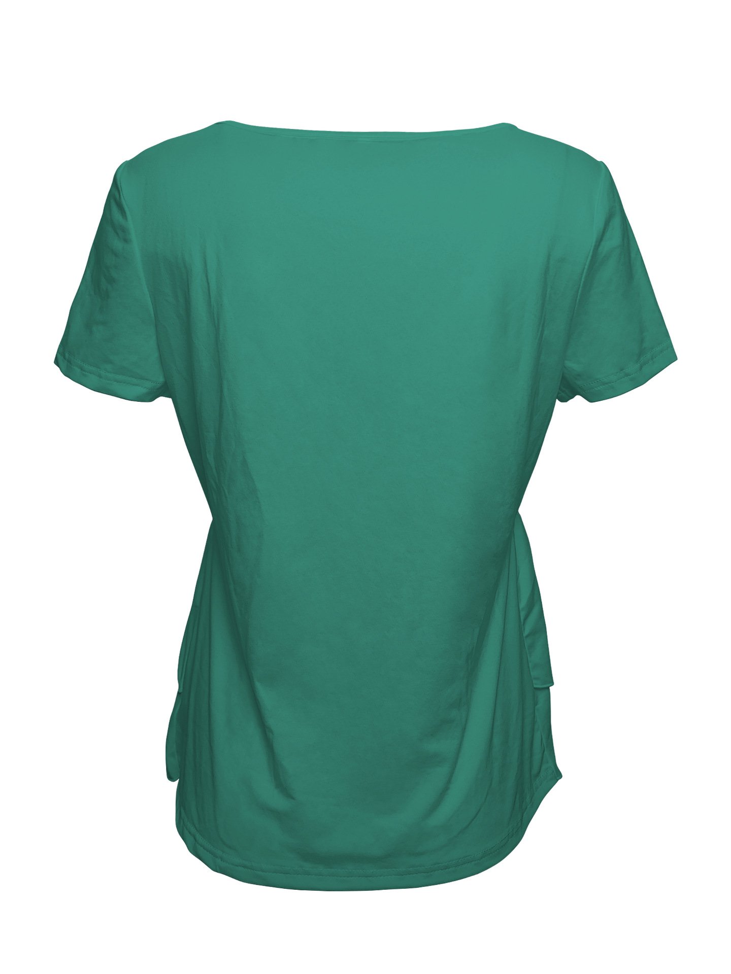 Elegant Commuting Slim Fit Three-Button Casual Solid Color Short-Sleeved Dress Top