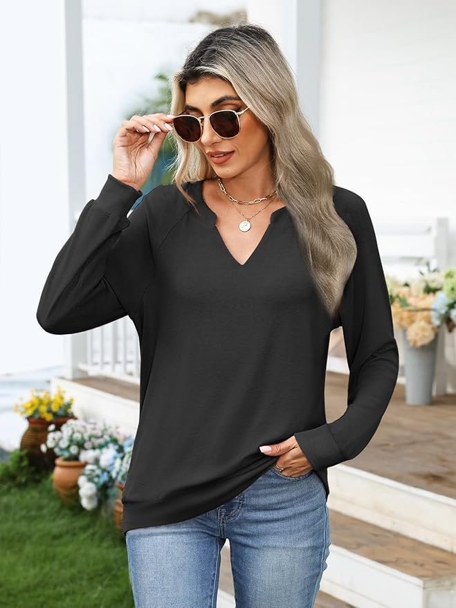 V Neck Regular Fit Casual Sweatshirt