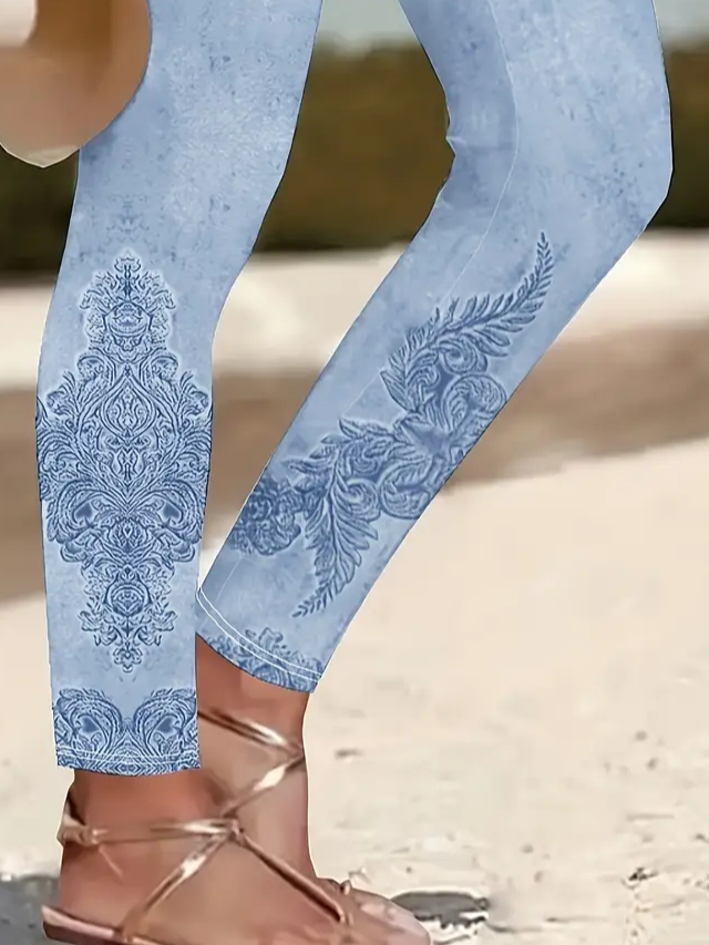 Jersey Floral Casual Leggings