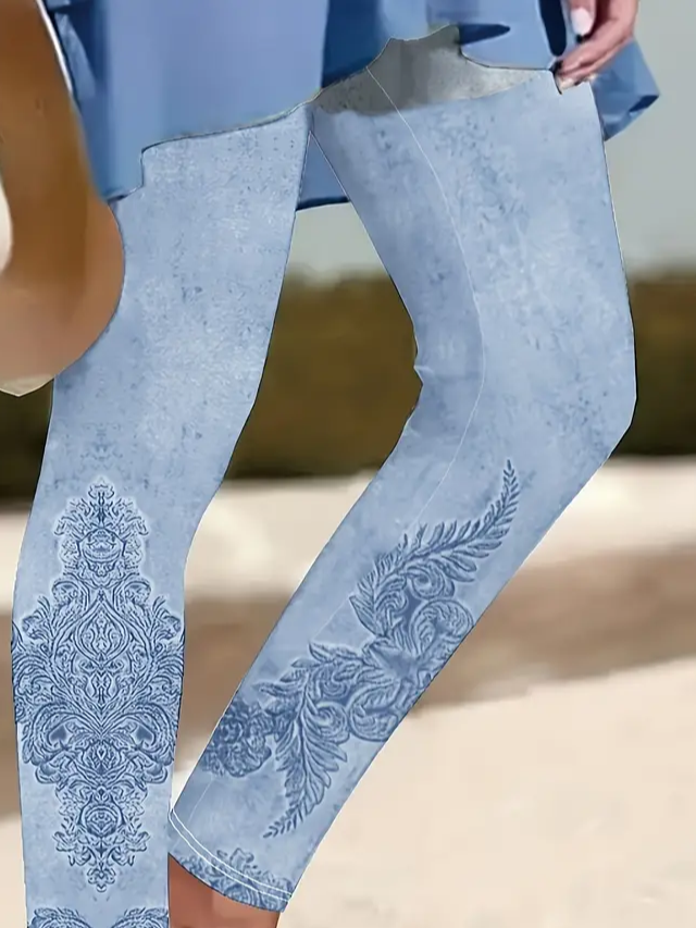 Jersey Floral Casual Leggings