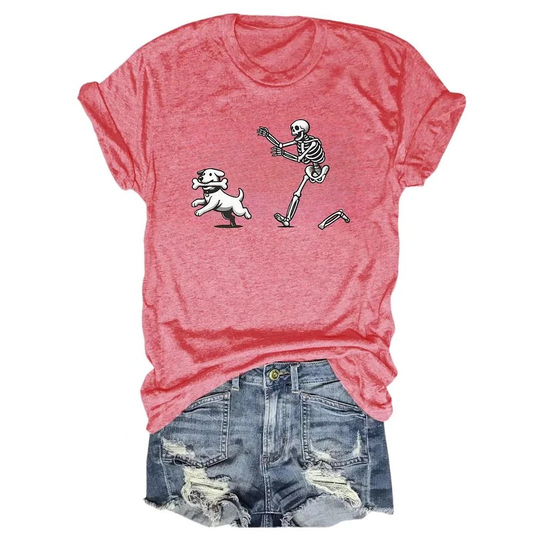 Women's Halloween Dog Funny Short Sleeve T-Shirt