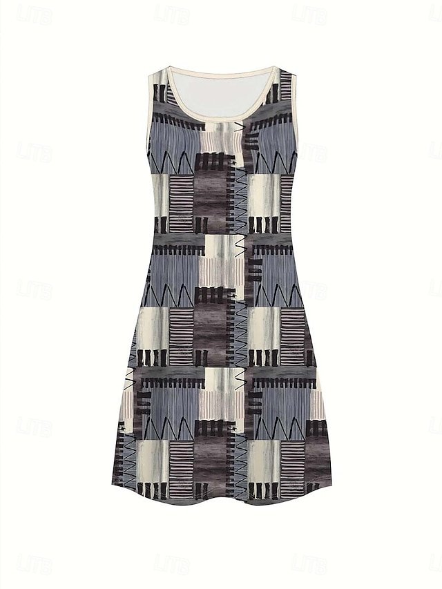 Cotton Regular Fit Colorblock Casual Dress With No