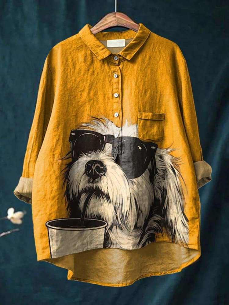 Women's Long Sleeve Shirt Spring/Fall Color1 Floral Split Joint Shawl Collar Daily Going Out Casual Top