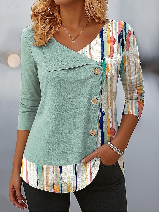 Regular Fit V Neck Cotton Casual T-Shirt