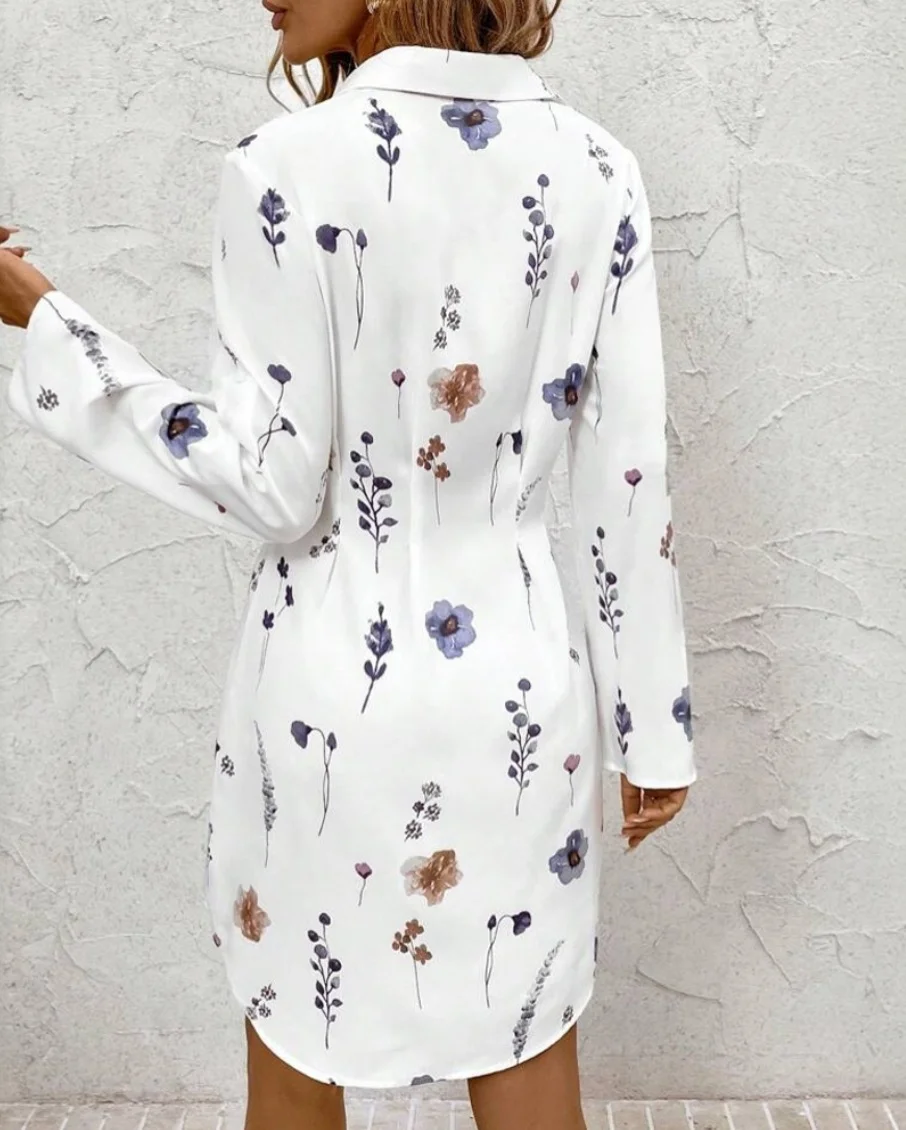 Casual Shirt Collar Regular Fit Dress With No