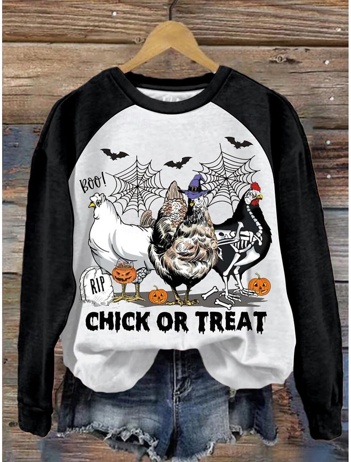 Halloween Women's Pullover Animal Pattern Fashion Casual Long Sleeves Crew Neck